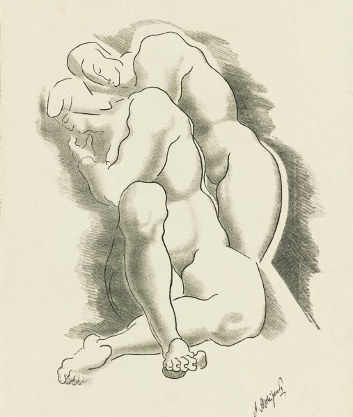 Nude 5  by After Auguste Rodin - Hand-Painted Oil Painting Reproduction