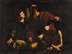 The Sacrifice of Isaac by After Bartolomeo Cavarozzi Oil Painting