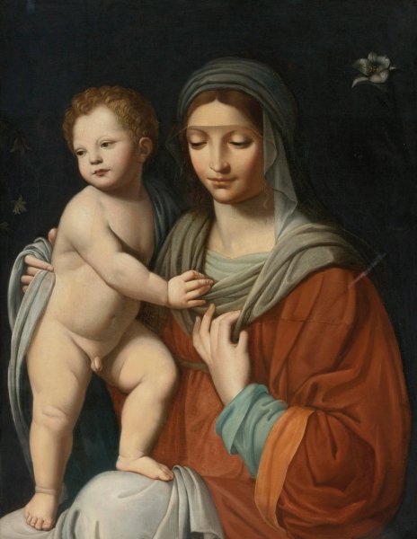 Virgin And Child by After Bernardino Luini - Hand-Painted Oil Painting Reproduction