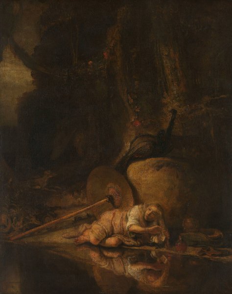 Hera Hiding during the Battle of the Gods and Giants  by After Carel Fabritius - Hand-Painted Oil Painting Reproduction