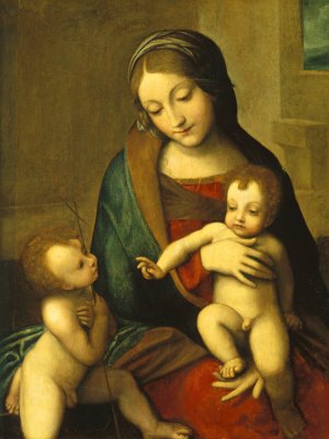 Madonna and Child with the Infant Saint John by After Correggio Oil Painting