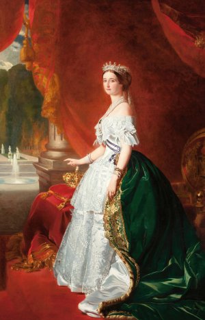 Portrait en pied de l'imperatrice Eugenie by After Franz Xaver Winterhalter Oil Painting