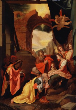 The Adoration of the Magi by After Frederico Zuccaro Oil Painting