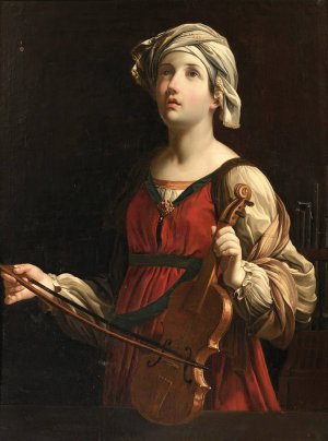 Saint Cecil by After Guido Reni Oil Painting