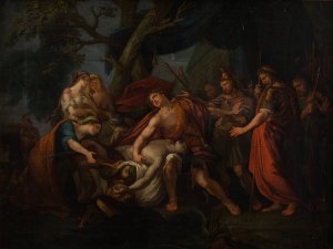 Achilles Lamenting the Death of Patroclus by After Hamilton Gavin Oil Painting