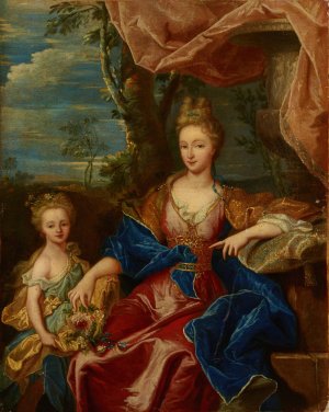 Portrait of Margravine Catherine de Besenval nee Bielinska by After Hyacinthe Rigaud Oil Painting
