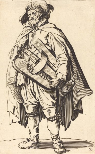 Main Product Photo of The Hurdy-Gurdy Player Painting by After Jacques Callot