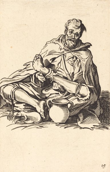 Main Product Photo of The Sick Man Painting by After Jacques Callot