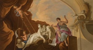 An Allegory Of Sculpture by After Jacques De Lajoue Oil Painting