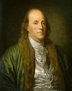 Benjamin Franklin by After Jean-Baptiste Greuze Oil Painting