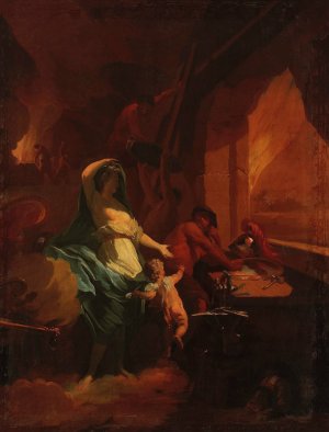 Venus in the forge of Vulcan by After Jean-Baptiste Jouvenet Oil Painting