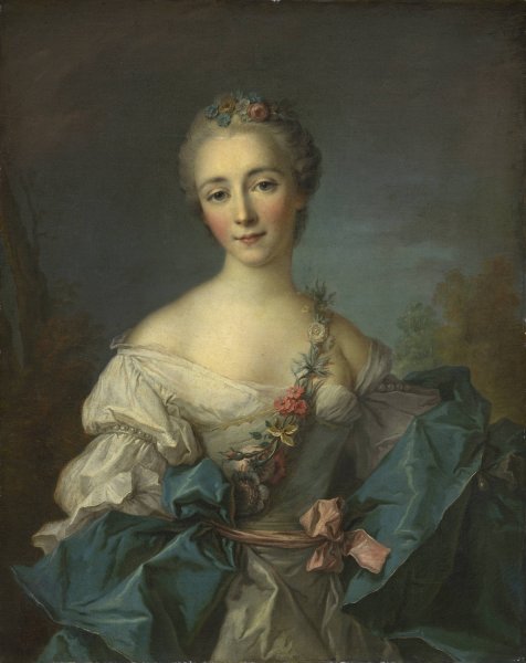 Portrait of a Young Woman  by After Jean-Marc Nattier - Hand-Painted Oil Painting Reproduction
