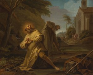 Saint Hymer in Solitude by After Jean Restout Oil Painting