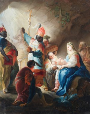 The Adoration of the Magi by After Johanna Evangelista Holzera Oil Painting
