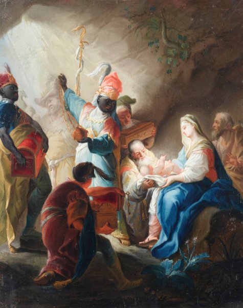The Adoration of the Magi  by After Johanna Evangelista Holzera - Hand-Painted Oil Painting Reproduction