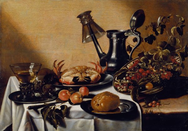 Main Product Photo of Still Life with Crab and Fruit Painting by After Pieter Claesz