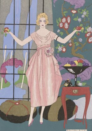 La Guirlande, nov. 1919; Pompadour by After Umberto Brunelleschi Oil Painting