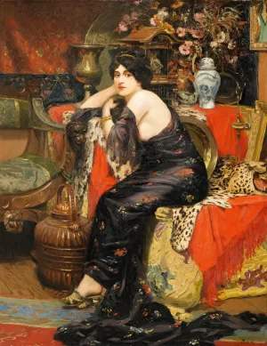 Elegant Lady In An Interior Oil painting by Agapit Stevens