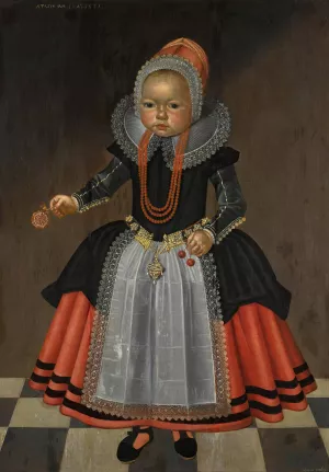 Portrait of a one-year-old child by Aggeus Johannes Castlanis Oil Painting