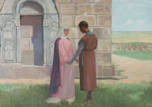 Scene Described In A Folk Song by Agnes Slott-Moller Oil Painting