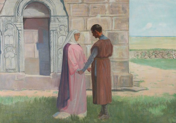 Scene Described In A Folk Song  by Agnes Slott-Moller - Hand-Painted Oil Painting Reproduction