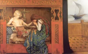 The Dying Betrothed Oil painting by Agnes Slott-Moller