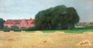 View of the manor Logismose by Agnes Slott-Moller Oil Painting