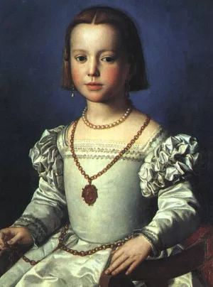 Bia, The Illegitimate Daughter of Cosimo I de' Medici by Agnolo Bronzino Oil Painting