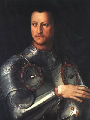 Cosimo I de' Medici in Armour by Agnolo Bronzino - Oil Painting Reproduction