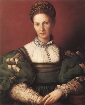 Portrait of a Lady in Green by Agnolo Bronzino Oil Painting
