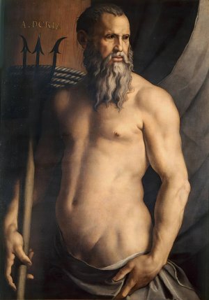 Portrait Of Andrea Doria As Neptune by Agnolo Bronzino Oil Painting