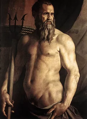 Portrait of Andrea Doria as Neptune by Agnolo Bronzino - Oil Painting Reproduction
