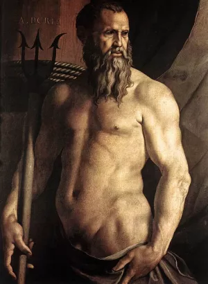 Portrait of Andrea Doria as Neptune Oil painting by Agnolo Bronzino