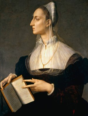 Portrait Of Laura Battiferri by Agnolo Bronzino Oil Painting