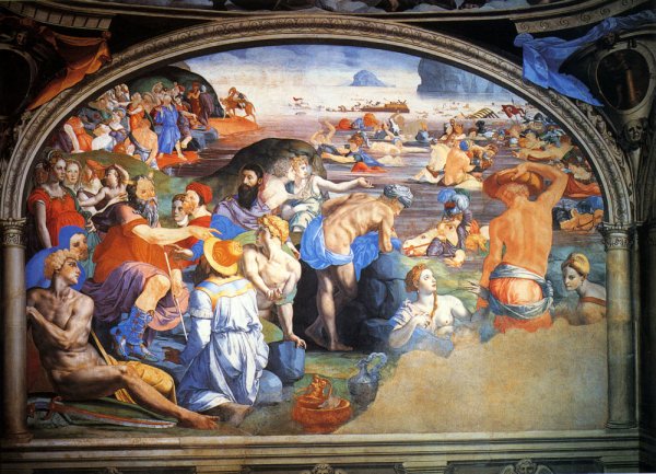 Main Product Photo of The Crossing of the Red Sea Painting by Agnolo Bronzino