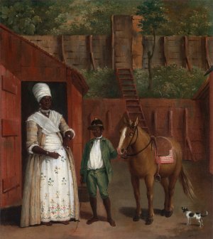 A Mother With Her Son And A Pony by Agostino Brunias Oil Painting