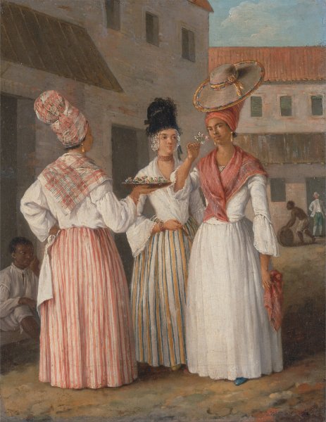 A West Indian Flower Girl And Two Other Free Women Of Color  by Agostino Brunias - Hand-Painted Oil Painting Reproduction