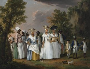Free Women Of Color With Their Children And Servants In A Landscape by Agostino Brunias Oil Painting