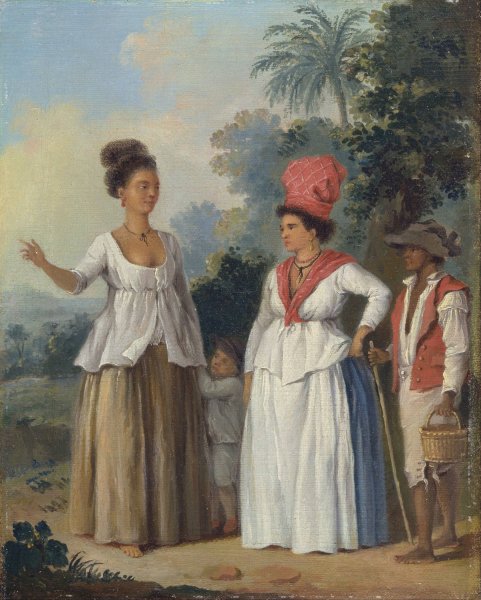 Main Product Photo of West Indian Women Of Color, With A Child And Black Servant Painting by Agostino Brunias