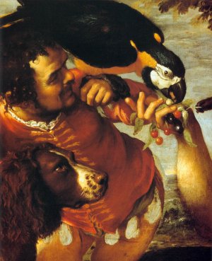 Hairy Harry, Mad Peter and Tiny Amon Detail by Agostino Carracci Oil Painting