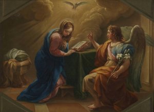 The Annunciation by Agostino Masucci Oil Painting
