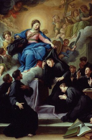 The Madonna with the Seven Founders of the Servite Order by Agostino Masucci Oil Painting