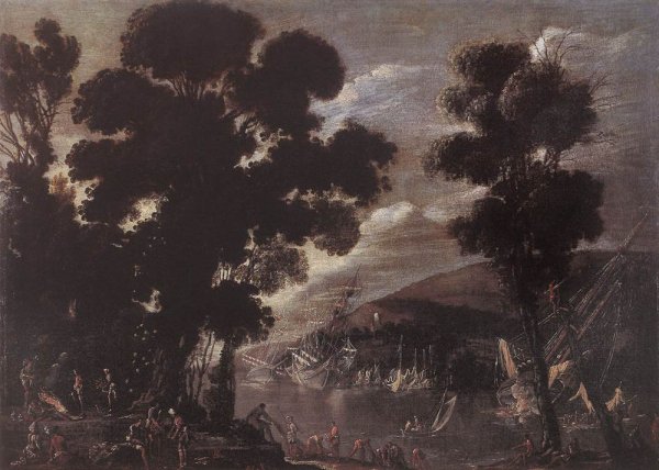 Main Product Photo of The Coral Fishers Painting by Agostino Tassi