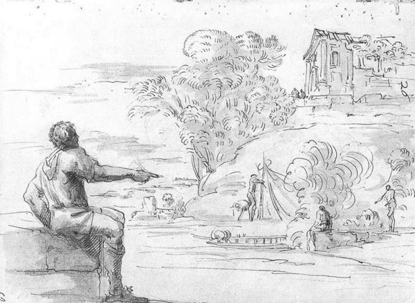 Main Product Photo of View of the Acqua Acetosa, Rome Painting by Agostino Tassi