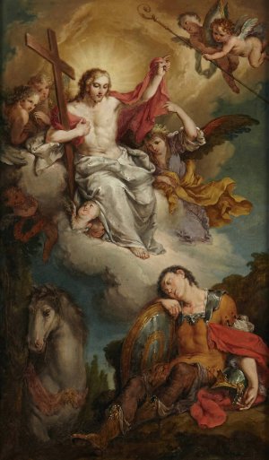 Calling of Saint Martin by Agostino Ugolini Oil Painting