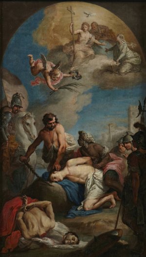 Decapitation of SS. Fermo and Rustico by Agostino Ugolini Oil Painting