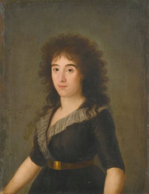 Portrait of the second condesa de castroterreno by Agustin Esteve y Marques Oil Painting