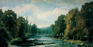 Mountain Landscape by Agustin De Riancho Oil Painting