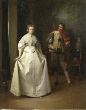 The Dance by Aime Gabriel Adolphe Bourgoin Oil Painting
