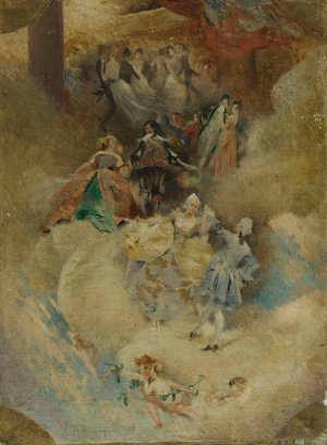 La Peinture a travers les ages - La Danse a travers les ages by Aime Morot Oil Painting
